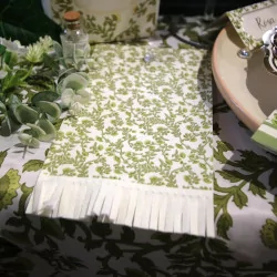 Serviettes papier avec franges Botanica Verde Lot de 16