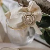 Crème en taupe stof Ranunculus set van 6