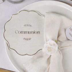 Serviettes de table Communion effet lin doré Lot de 16