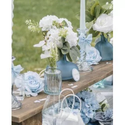 Vase Emy verre bleu orage 470ml D12x10cm