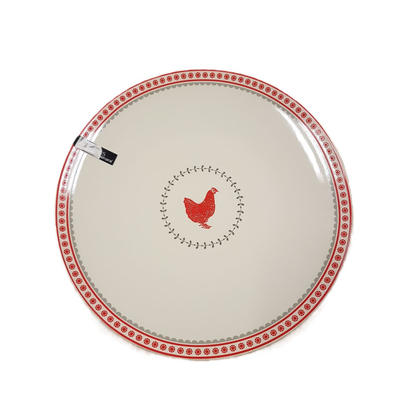 Assiette Plate En Grès POLA La Poule - Diamètre 27 Cm, Design Unique, Lavable Au Lave-vaisselle - Décoration De Table Originale