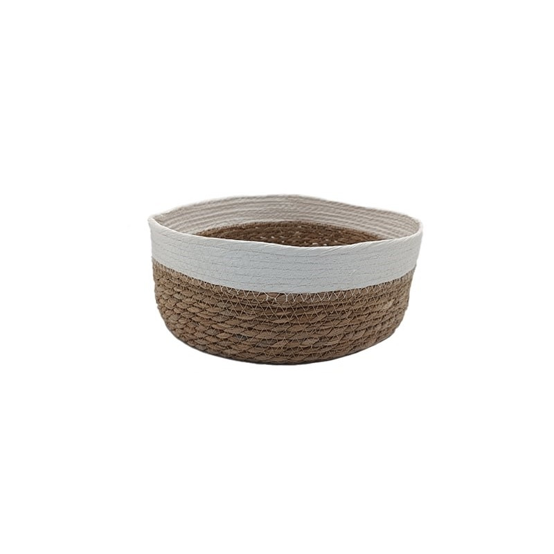 CORB. BASSE EN JONC "WHITE" GM 30XH12CM) CORB. BASSE EN JONC "WHITE" GM 30XH12CM)