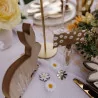 Confettis en papier "Marguerites" blanc et or Lot de 100