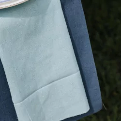 Chemin de Table Effet Lin Bleu 28cmx5m