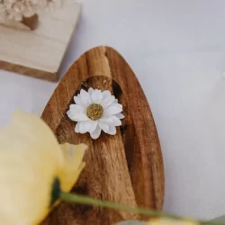 Adhésifs Marguerites papier blanc et naturel Lot de 6