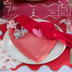 Pochons cœurs X4 Organza Blanc et Rouge