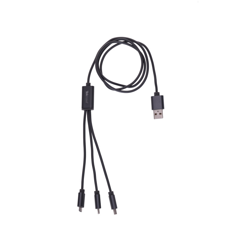 TEKMEE CABLE ROND 3-EN-1 1M NYLON TRESSE