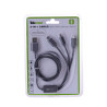 TEKMEE CABLE ROND 3-EN-1 1M NYLON TRESSE