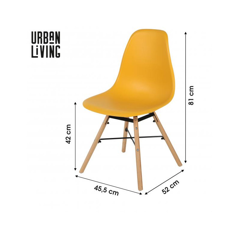 CHAISE "JENA" MOUTARDE 45,5X52XH42/81CM