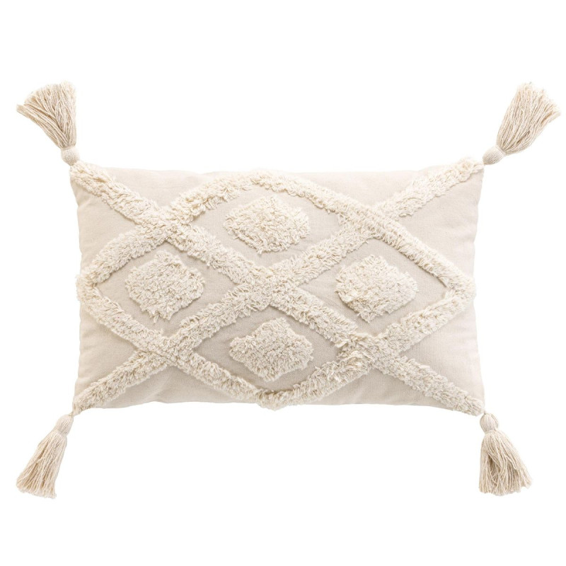 Coussin tufté Inca 30x50cm avec pompons Coussin tufté Inca 30x50cm avec pompons