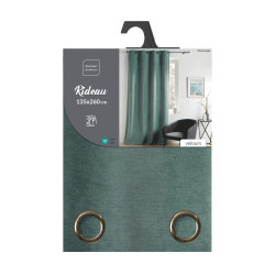 RIDEAU NOVANA SAUGE 135x260CM VELOURS UN