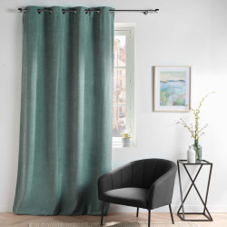 RIDEAU NOVANA SAUGE 135x260CM VELOURS UN
