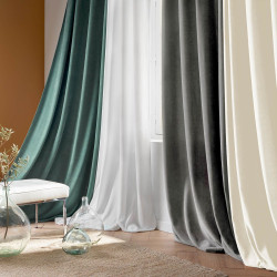 RIDEAU NOVANA SAUGE 135x260CM VELOURS UN