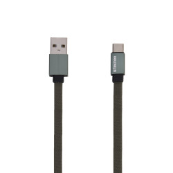 Câble plat type-C 1m Tekmee en nylon tressé