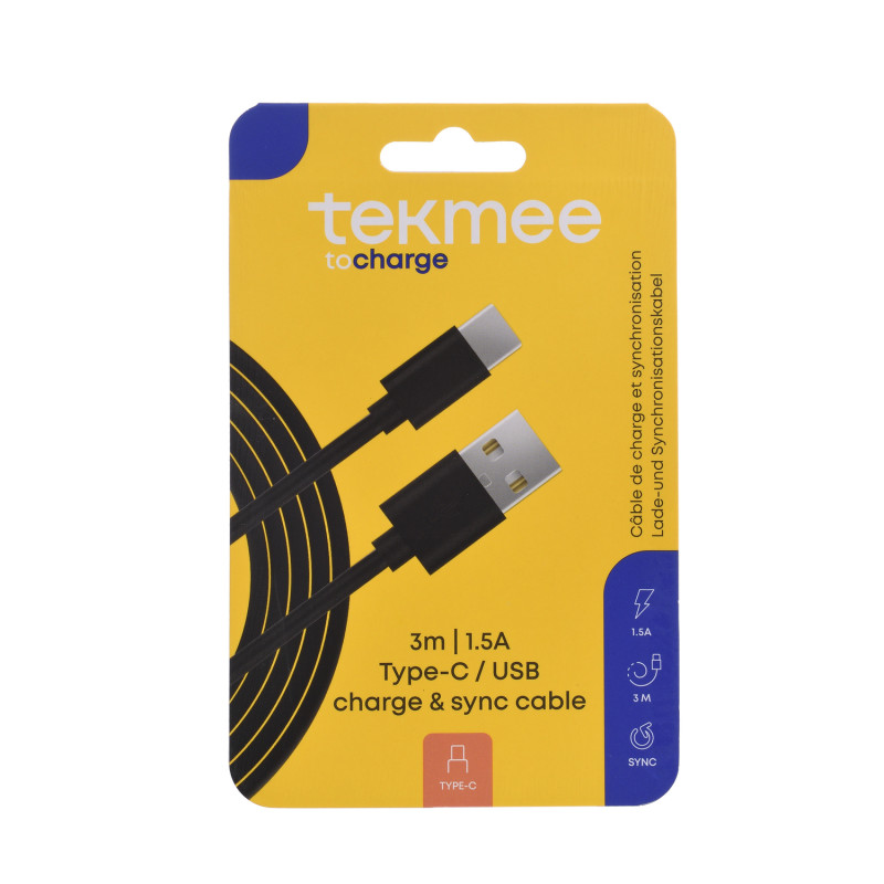 Cable Type-C/USB 3M ROND Tpe Cable Type-C/USB 3M ROND Tpe