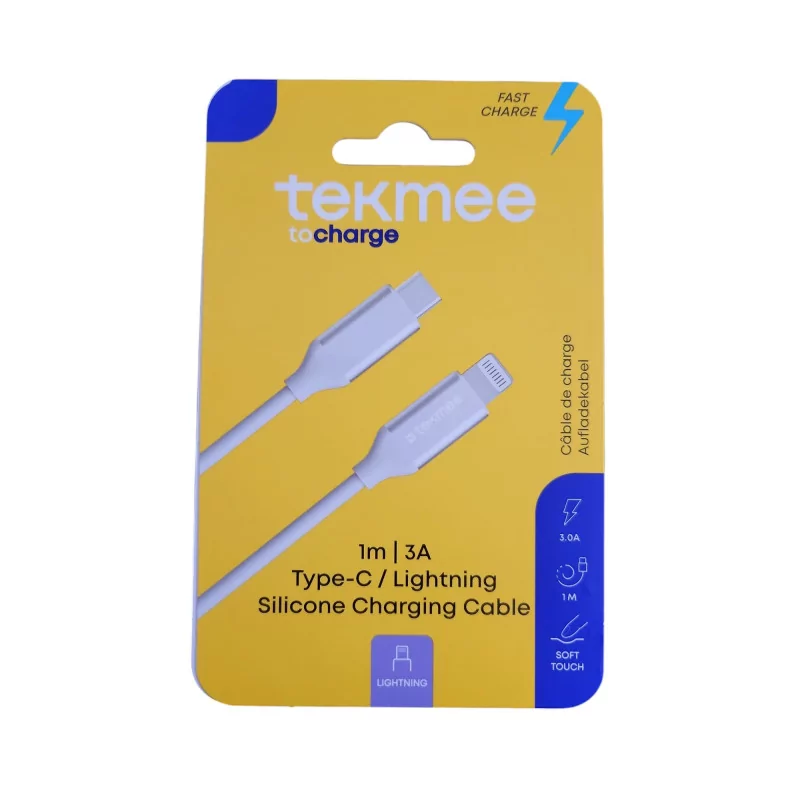 Câble Lightning en silicone : charge rapide et souple pour iPhone