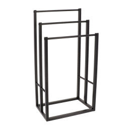 PORTE SERVIETTES BAMBOU NOIR 3 BARRES -