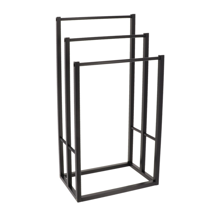PORTE SERVIETTES BAMBOU NOIR 3 BARRES -