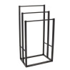 PORTE SERVIETTES BAMBOU NOIR 3 BARRES -