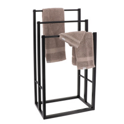 PORTE SERVIETTES BAMBOU NOIR 3 BARRES -