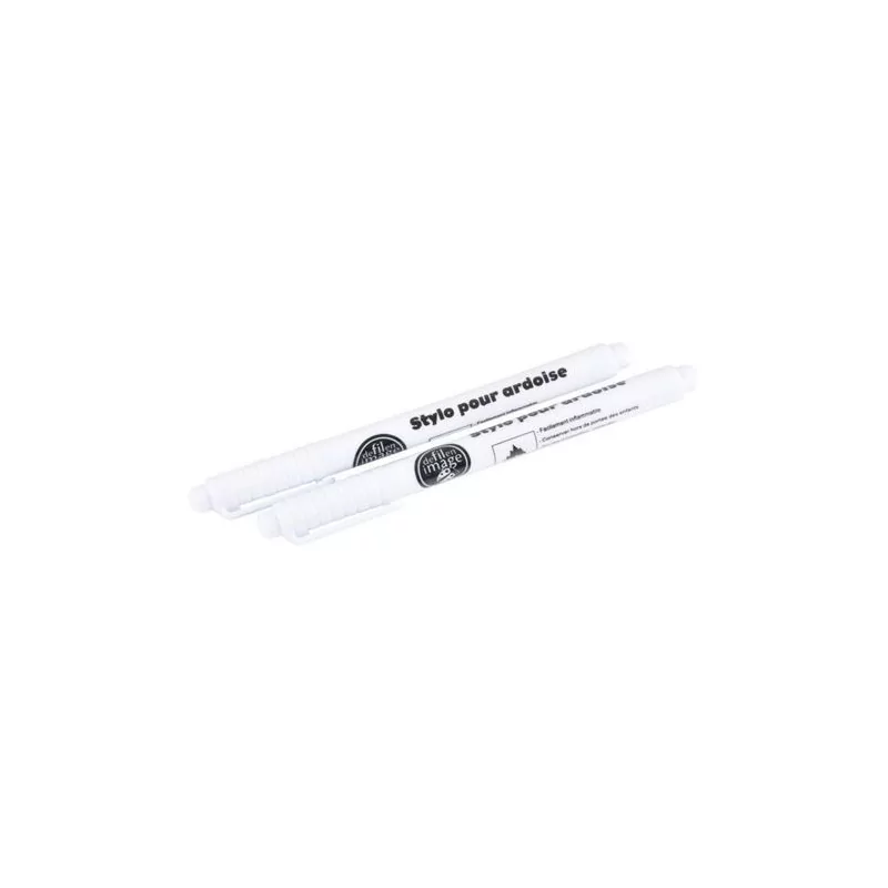 Lot de 2 stylos ardoise blanc 20cm - Idéal pour écrire sur ardoise Lot de 2 stylos ardoise blanc 20cm - Idéal pour écrire sur ardoise