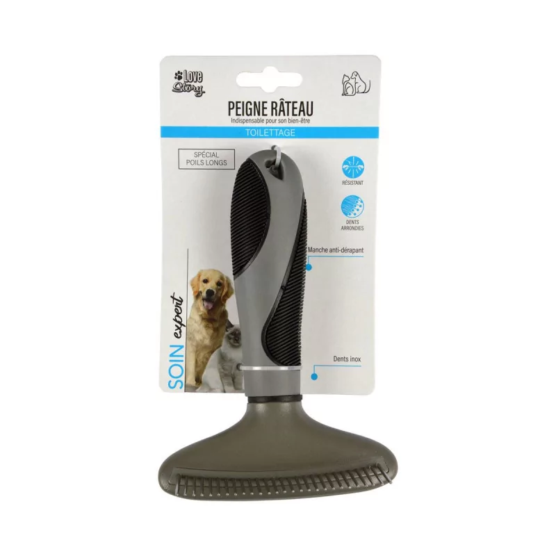 Dog and cat detangling comb 15cm gray