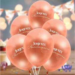SACHET 8 BALLONS ANNIVERSAIRE BLUSH