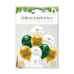 BALLONS ANNIVERSAIRE TROPICAL X8