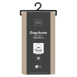 DRAP HOUSSE PERCALINE SABLE 140x190CM