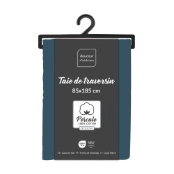 Taie de traversin percaline bleu nuit 85x185cm