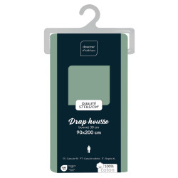 DRAP HOUSSE LINA SAUGE 90x200CM
