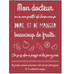 TORCHON COMIQUE ROUGE 50X70