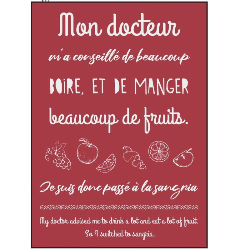TORCHON COMIQUE ROUGE 50X70 TORCHON COMIQUE ROUGE 50X70
