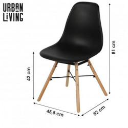 CHAISE "JENA" NOIRE 45,5X52XH42/81CM