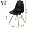 CHAISE "JENA" NOIRE 45,5X52XH42/81CM