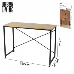 Bureau Colorado en bois et métal noir Urban Living 100x40xH70cm