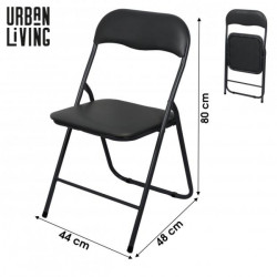CHAISE PLIABLE "PRATIK" PVC NOIR 45X44X