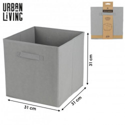 Cube intissé panier de rangement plastique 29 litres gris 31x31x31cm Urban Living