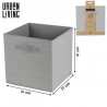 Cube intissé panier de rangement velours côtelé 29 litres gris béton Urban Living Cube intissé panier de rangement velours côtelé 29 litres gris béton Urban Living