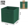 Cube intissé Panier de rangement 29 litres vert foncé Urban Living Cube intissé Panier de rangement 29 litres vert foncé Urban Living