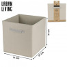 Cube velours côtelé Panier de rangement 29 litres naturel Urban Living Cube velours côtelé Panier de rangement 29 litres naturel Urban Living