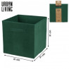 Cube velours côtelé Panier de rangement 29 litres vert Urban Living Cube velours côtelé Panier de rangement 29 litres vert Urban Living