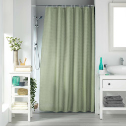 Rideau de douche Quartz sauge 180x200cm - Jacquard uni