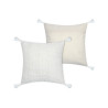 Coussin Balma écru 40x40cm avec pompons Stof