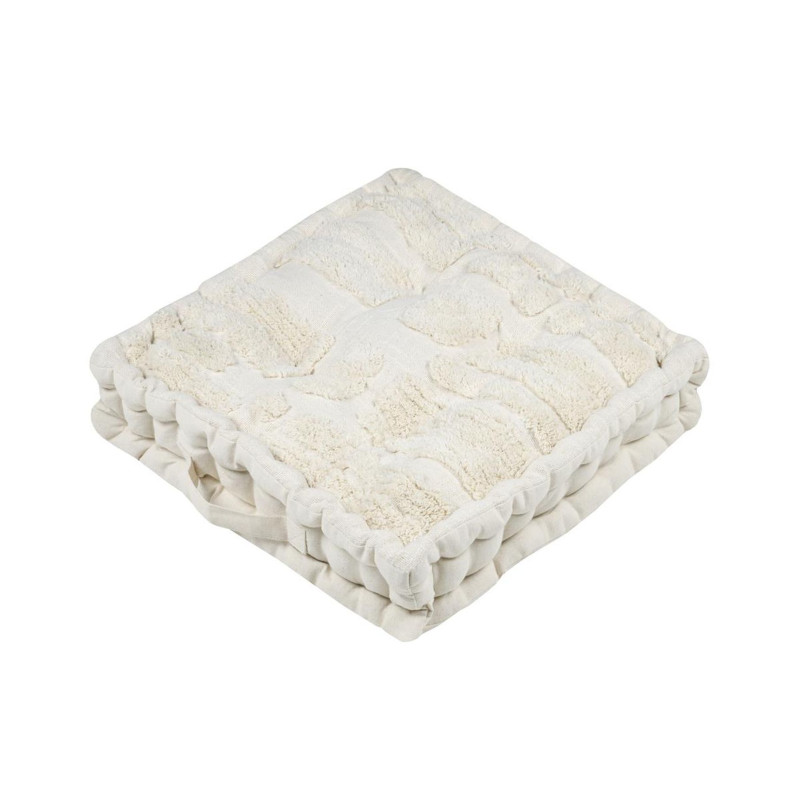 Coussin de sol Balma écru 45x45x10 cm tufté - Stof Coussin de sol Balma écru 45x45x10 cm tufté - Stof