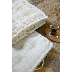 Coussin de sol Balma écru 45x45x10 cm tufté - Stof
