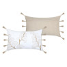 Coussin Nova blanc avec pompons 30x50 cm Stof