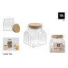 POT VERRE CARRE COTELE 660ML COUV LIEGE