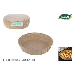 Set 12 moules four papier 20x3.3cm - biodégradable
