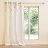 Rideau Lacia 140x240cm - Beige uni, jute et pompons